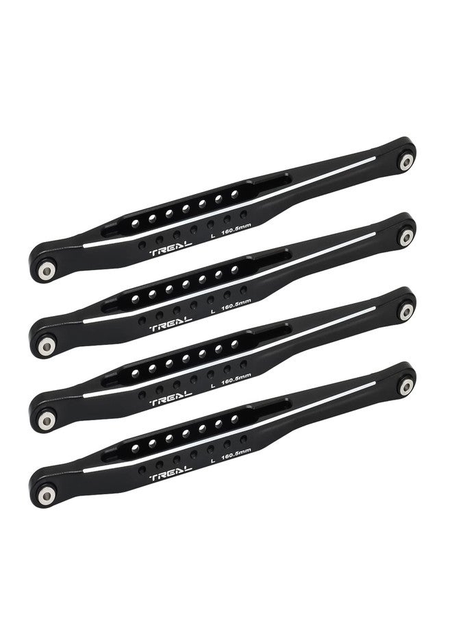 مجموعة وصلات أذرع السحب السفلية من الألومنيوم 7075 من TREAL (4 قطع) لسيارات Losi LMT 2.0، وLMT 4WD ذات المحور الصلب Mega Truck Bog Hog/King Sling (أسود) - Image 1